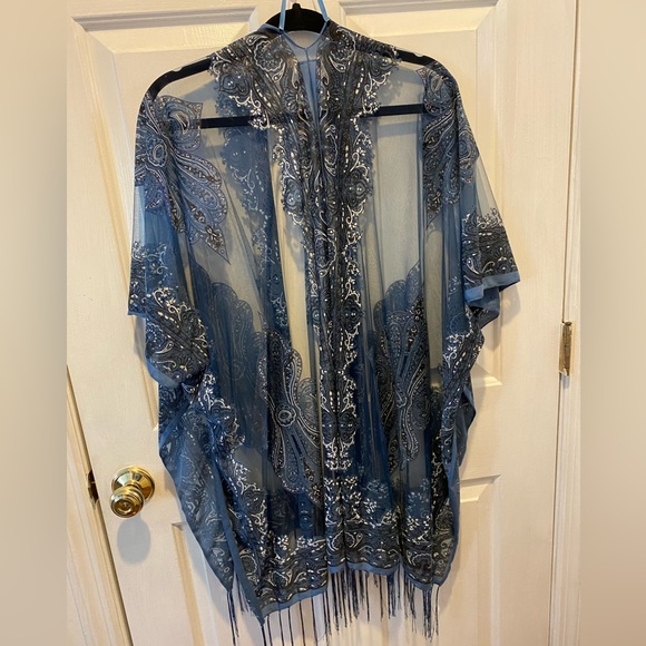 So women’s kimono navy blue one size - Picture 2 of 4